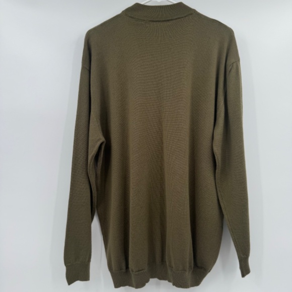 Maxini Collezione Sweater Men XXL Green Knit Pullover Wool Blend Long Sleeve - Picture 4 of 9